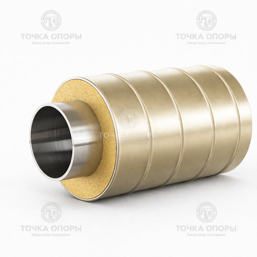 Труба ППУ стальная оболочка 140х57х3 мм ГОСТ 30732-2006